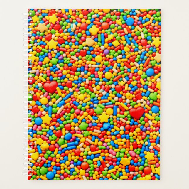 Sprinkle Planner Cover | Bright Rainbow Candy (Front)