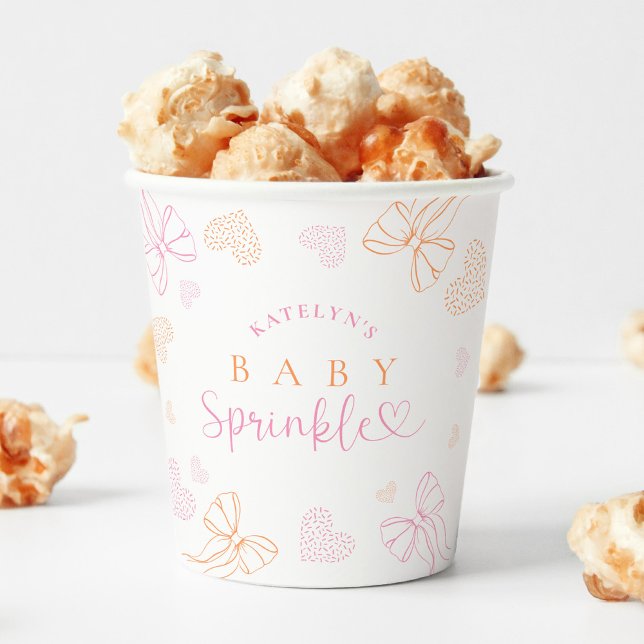 Sprinkle Ribbon Baby Shower Paper Cups (Creator Uploaded)