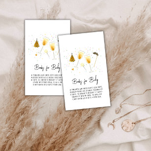Sprinkle Sip and See Champagne Books Baby Shower Enclosure Card