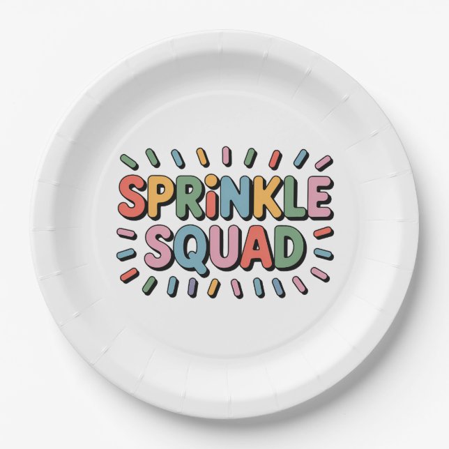 Sprinkle Squad | Baby Sprinkle Paper Plate (Front)