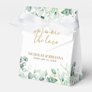 Sprinkle The Love Eucalyptus Monogram Gold Wedding Favour Box