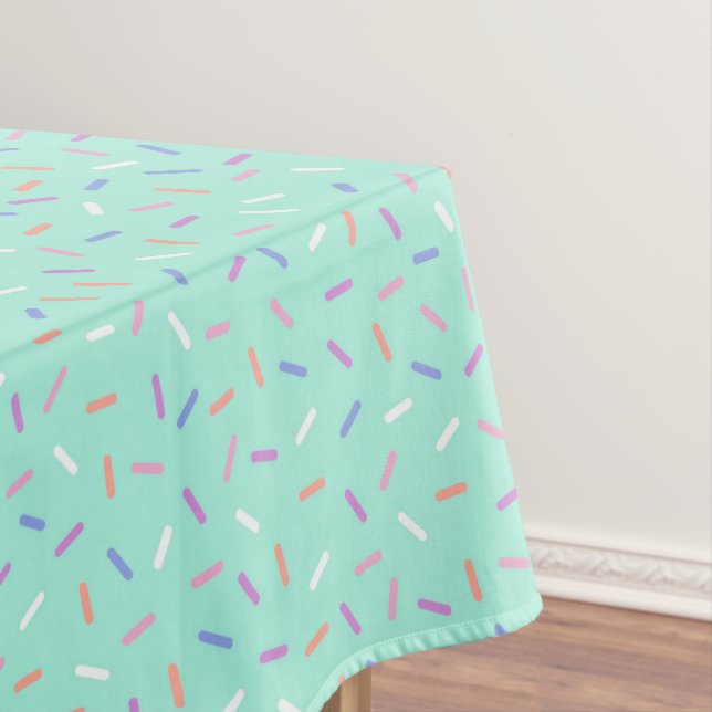 sprinkle tiled pattern party teal tablecloth (In Situ)