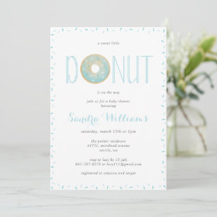 Sprinkled doughnut baby shower Invitation_Blue Invitation