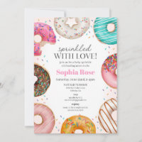 Sprinkled Doughnut Baby Sprinkle Invitation for Gi