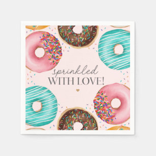 Sprinkled Doughnut Baby Sprinkle Party Table Decor Napkin