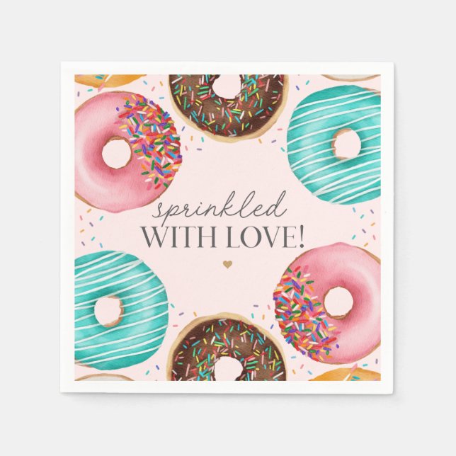 Sprinkled Doughnut Baby Sprinkle Party Table Decor Napkin (Front)
