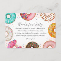 Sprinkled Doughnut Books for Baby Invitation Inser
