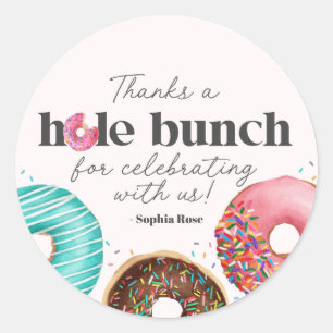 Sprinkled Doughnut Circle Favour Sticker Party