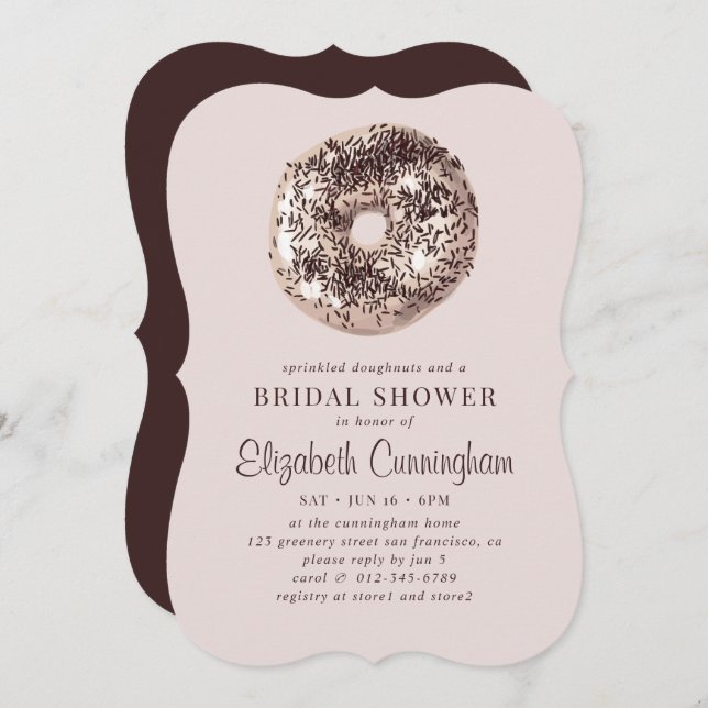 Sprinkled Doughnuts and a Bridal Shower Invitation (Front/Back)