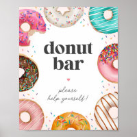 Sprinkled Doughnuts Birthday Doughnut Bar Sign