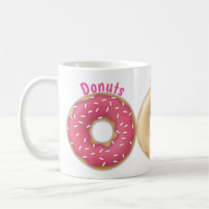 Sprinkled Doughnuts Pink, Chocolate, Maple, Coffee Mug
