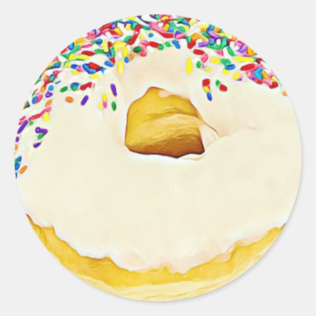 Sprinkled Frosted Doughnut  Stickers (Front)