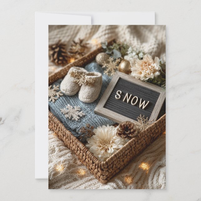 Sprinkled in Snow | Snowflake Sprinkle Invitation (Front)
