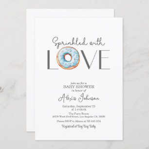 Sprinkled with Love Blue Baby Shower Invitation