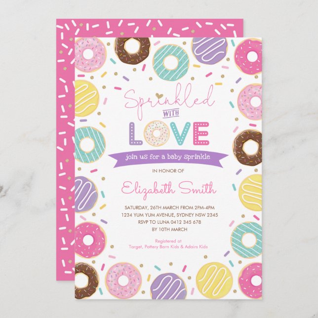 Sprinkled With Love | Donut Baby Shower Invitation (Front/Back)