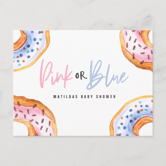 Sprinkled with love doughnut baby shower announcem holiday postcard (Front)