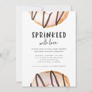 Sprinkled with love doughnut baby shower announcement