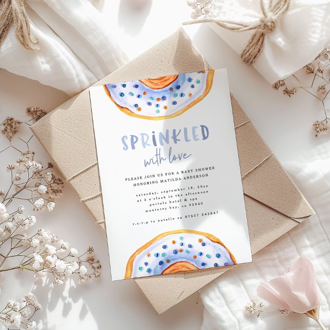 Sprinkled with love doughnut baby shower announcement (Creator Uploaded)