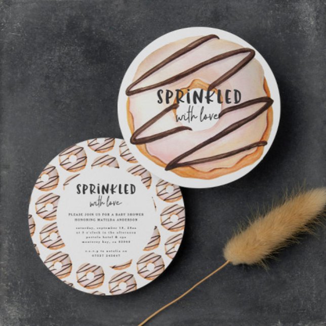 Sprinkled with love doughnut baby shower announcement (Creator Uploaded)