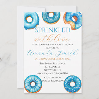 Sprinkled with Love Doughnut Baby Shower Invitatio Invitation