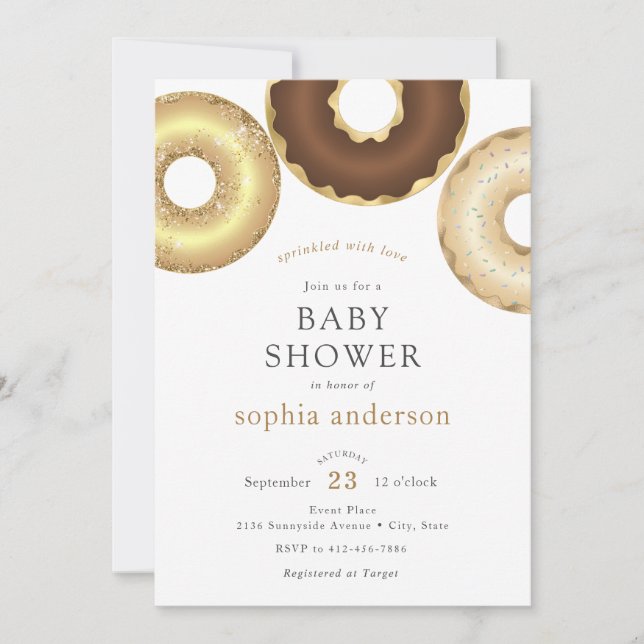 Sprinkled with Love Doughnut Baby Shower Invitation (Front)