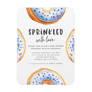 Sprinkled with love doughnut baby shower magnet