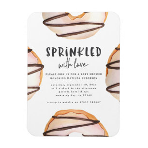 Sprinkled with love doughnut baby shower magnet