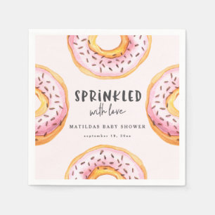 Sprinkled with love doughnut baby shower napkin
