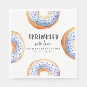 Sprinkled with love doughnut baby shower napkin