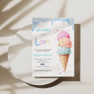 Sprinkled with Love Ice Cream Baby Shower Party Invitation