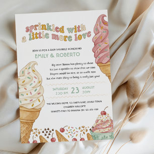 Sprinkled With Love Retro Ice Cream Baby Sprinkle Invitation