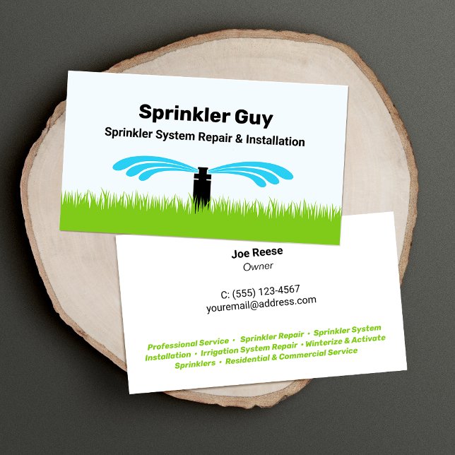  Sprinkler Irrigation Fitter and Repair Business Card (Creator Uploaded)