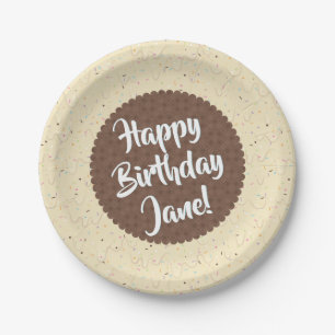 Sprinkles and Ivory Ice Cream Birthday Paper Plate
