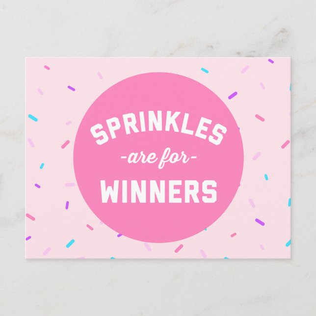 Sprinkles Are For Winners Funny Quote Postcard (Front)