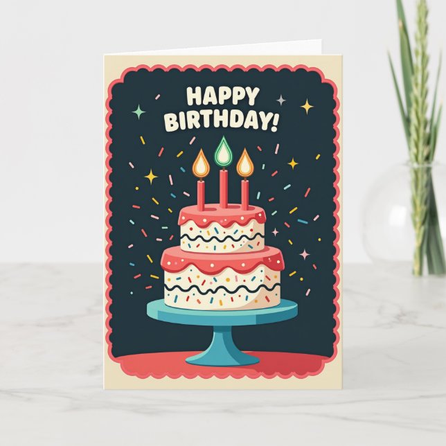 Sprinkles Birthday Cake Card (Front)