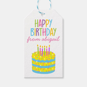 Sprinkles Birthday Cake Personalised Gift Tags
