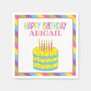 Sprinkles Birthday Cake Personalised Napkins