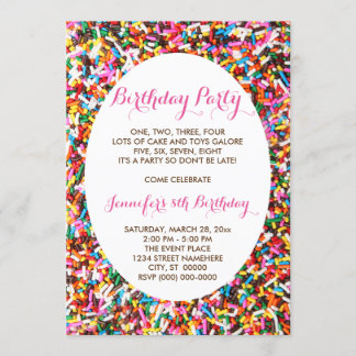 Sprinkles Birthday Party Invitation