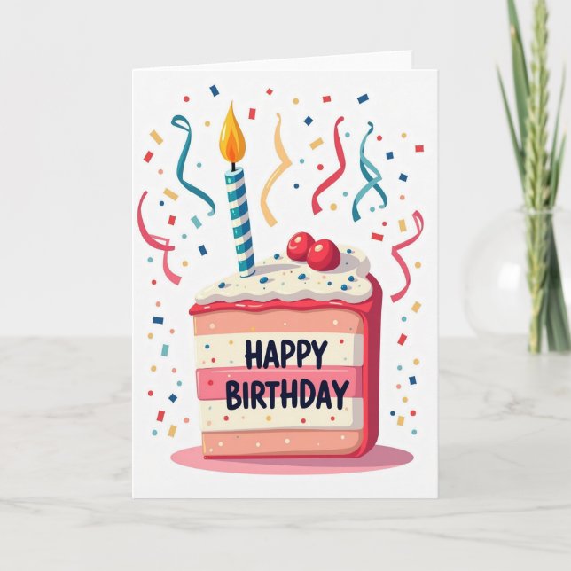 Sprinkles Cake Birthday Card (Front)