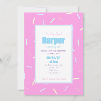 Sprinkles Cake Decorating Birthday Invitation