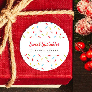 Sprinkles Colourful Bakery Desserts Catering Pastr Classic Round Sticker