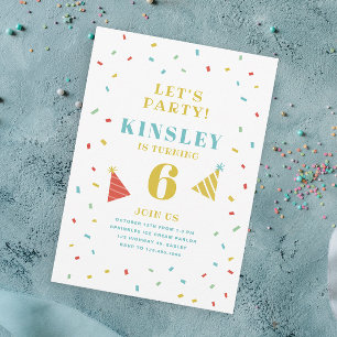 Sprinkles Colourful Kids Birthday Party Invitation