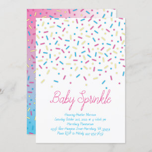 Sprinkles Confetti Baby Sprinkle Shower Invitation