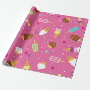 Sprinkles, cupcakes, ice cream, and popsicles scat wrapping paper