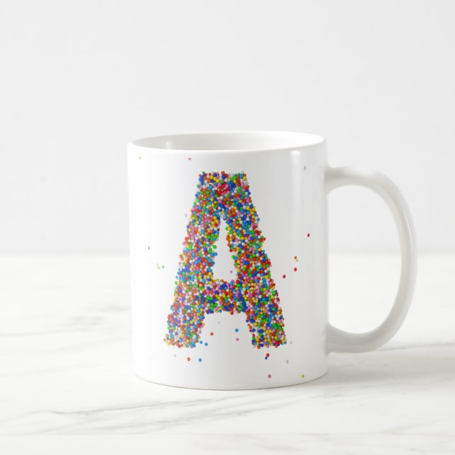 Sprinkles Design Monogram A Initial Coffee Mug (Right)