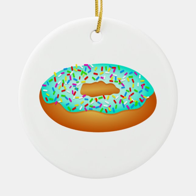 Sprinkles Doughnut Ceramic Ornament (Front)