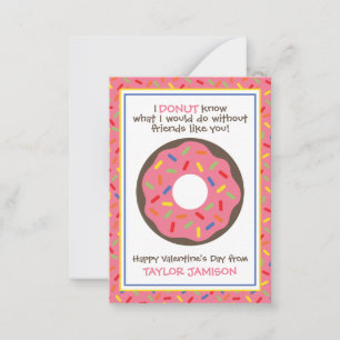 Sprinkles Doughnut Valentine's Classroom Cards