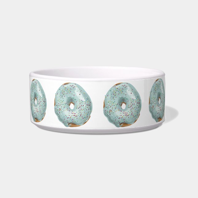 Sprinkles Doughnut with Blue Frosting. Bowl (Right)