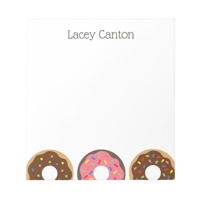 Sprinkles Doughnuts Custom Personalised Notepad (Front)