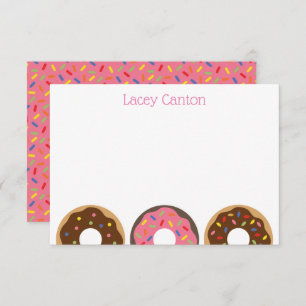 Sprinkles Doughnuts Personalised Note Cards